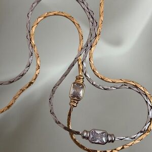 3 Mixed Metals Silver and Gold Necklace Bundle, ANY 3